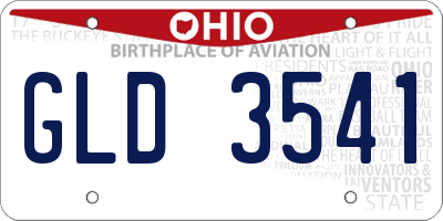 OH license plate GLD3541