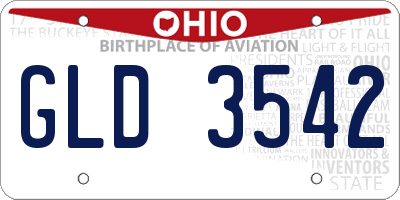 OH license plate GLD3542