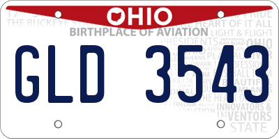 OH license plate GLD3543