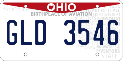 OH license plate GLD3546