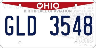 OH license plate GLD3548