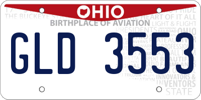 OH license plate GLD3553