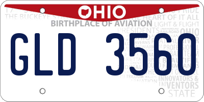 OH license plate GLD3560