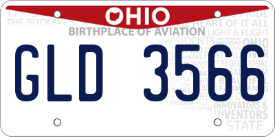 OH license plate GLD3566