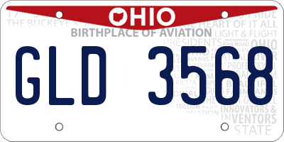 OH license plate GLD3568