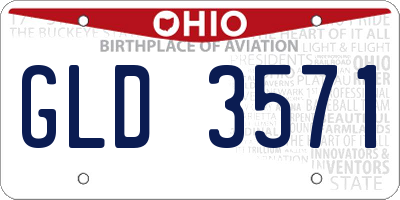 OH license plate GLD3571