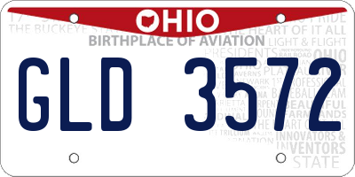 OH license plate GLD3572
