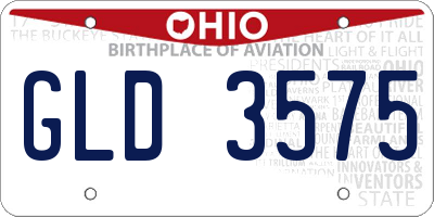 OH license plate GLD3575