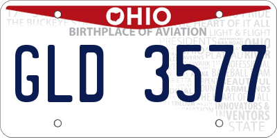 OH license plate GLD3577
