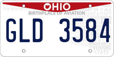 OH license plate GLD3584