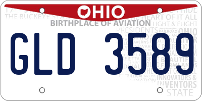OH license plate GLD3589