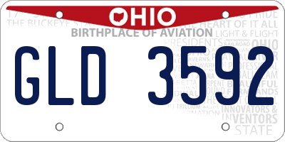 OH license plate GLD3592