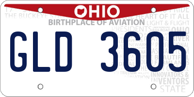 OH license plate GLD3605