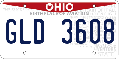 OH license plate GLD3608