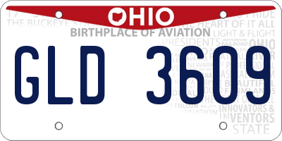 OH license plate GLD3609