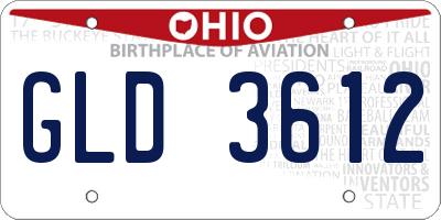 OH license plate GLD3612