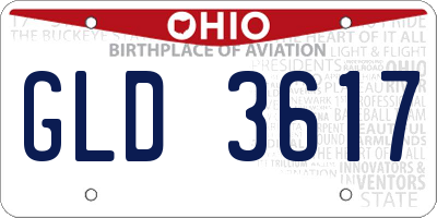 OH license plate GLD3617