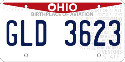 OH license plate GLD3623