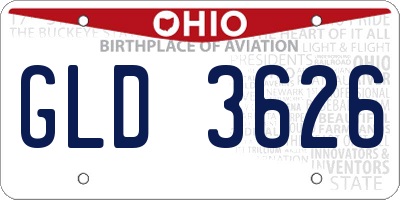 OH license plate GLD3626