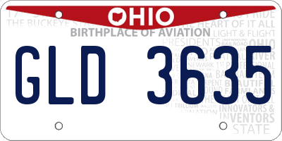 OH license plate GLD3635