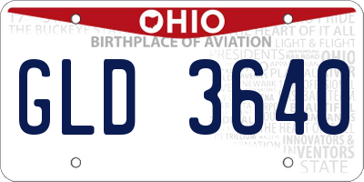 OH license plate GLD3640