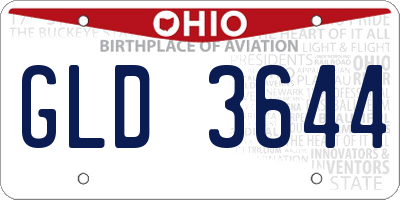 OH license plate GLD3644