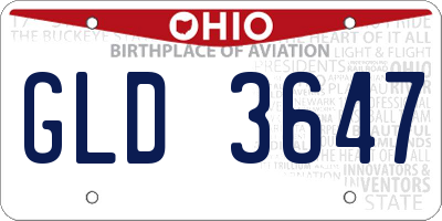 OH license plate GLD3647