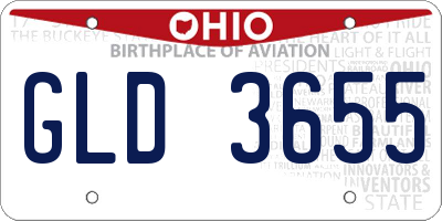 OH license plate GLD3655