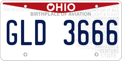 OH license plate GLD3666