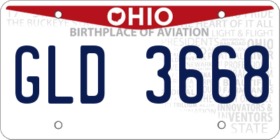 OH license plate GLD3668