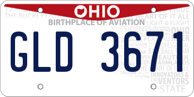 OH license plate GLD3671