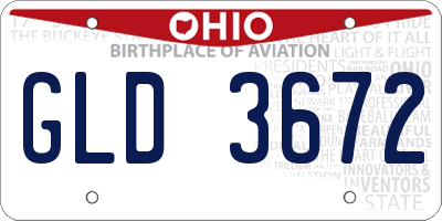 OH license plate GLD3672