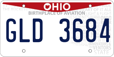 OH license plate GLD3684