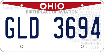 OH license plate GLD3694