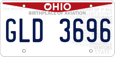 OH license plate GLD3696