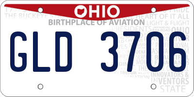 OH license plate GLD3706