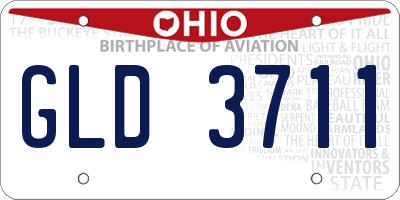 OH license plate GLD3711