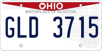 OH license plate GLD3715