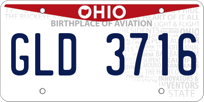 OH license plate GLD3716