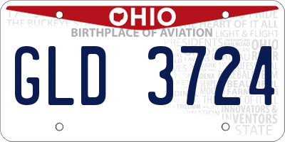 OH license plate GLD3724