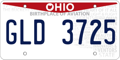 OH license plate GLD3725