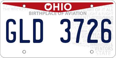 OH license plate GLD3726
