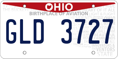OH license plate GLD3727