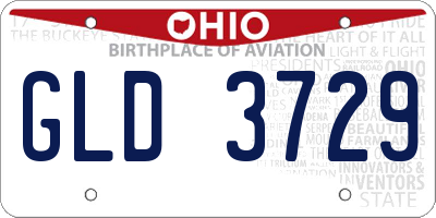 OH license plate GLD3729