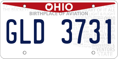 OH license plate GLD3731
