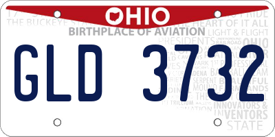 OH license plate GLD3732