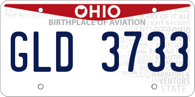 OH license plate GLD3733