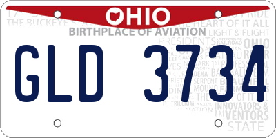 OH license plate GLD3734