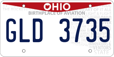 OH license plate GLD3735