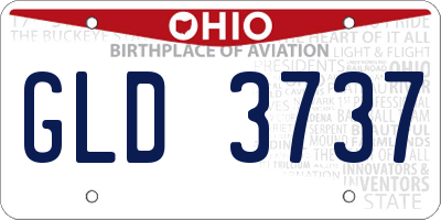 OH license plate GLD3737